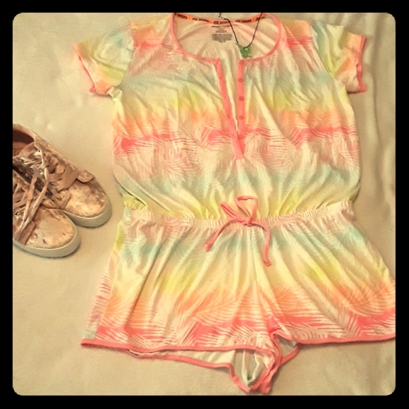 Rue21 Pants - tropical romper XL neon  NWOT